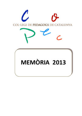 Memòria del Col·legi de Pedagogs de Catalunya 2013