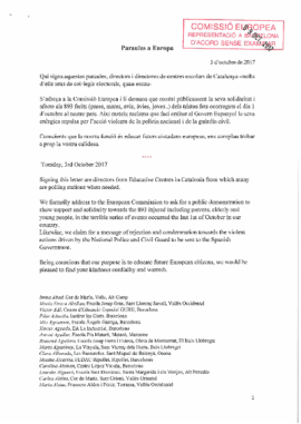 Paraules a Europa: Carta de 620 directors d'escoles catalanes a la Comissió Europea