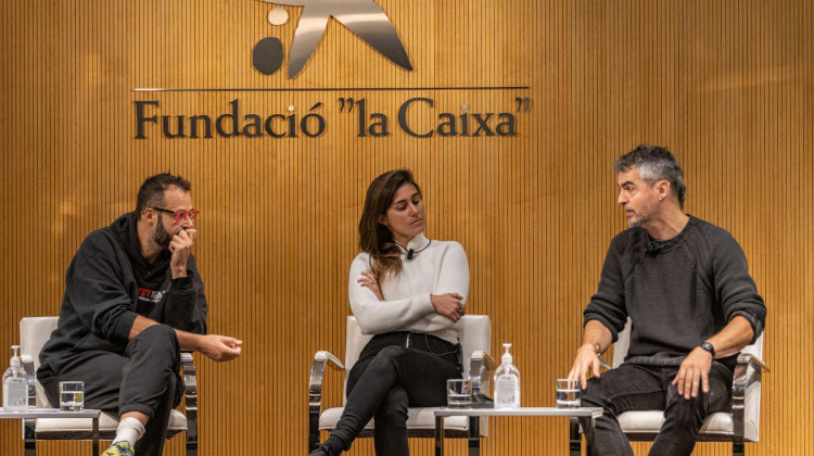 A la xerrada inicial del SocialLab hem comptat amb Josep Maria Aragay, Aina Pociello i Rikki Arjuna. David Melero